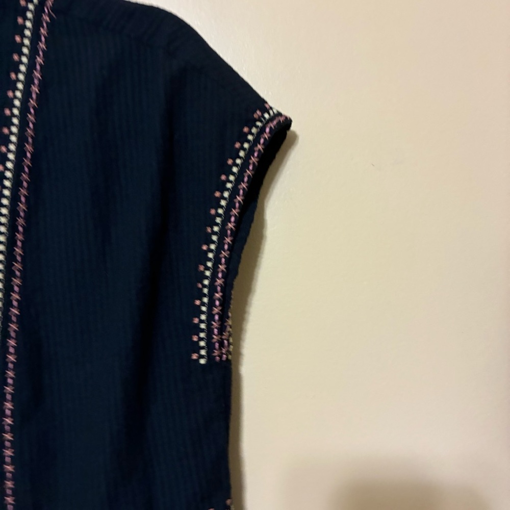 Madewell Sleeveless Boho Blouse Women’s XS Black Textured Top - Picture 3 of 8